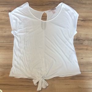 Forever 21 - white tee - wide crew neck - Medium